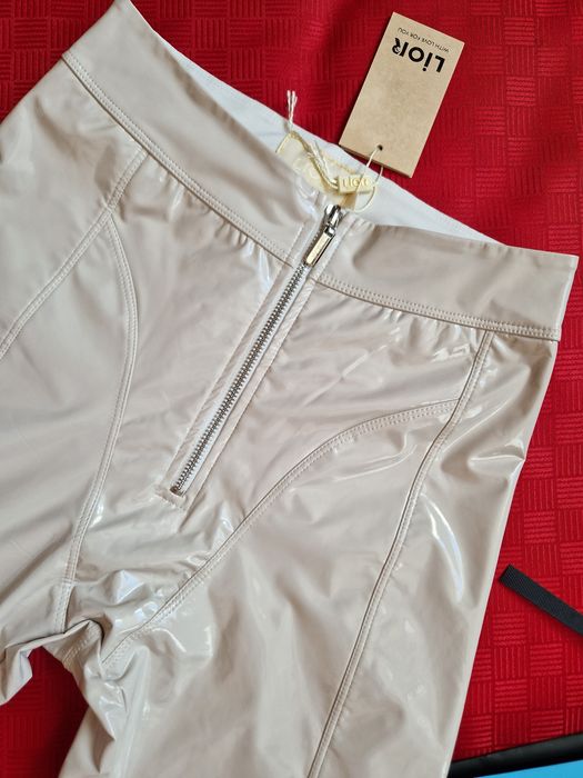 Лакові бежеві лосини Lior Ліор розмір L PUSH UP штани