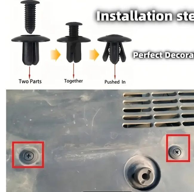 Clipes de fixação automóvel.