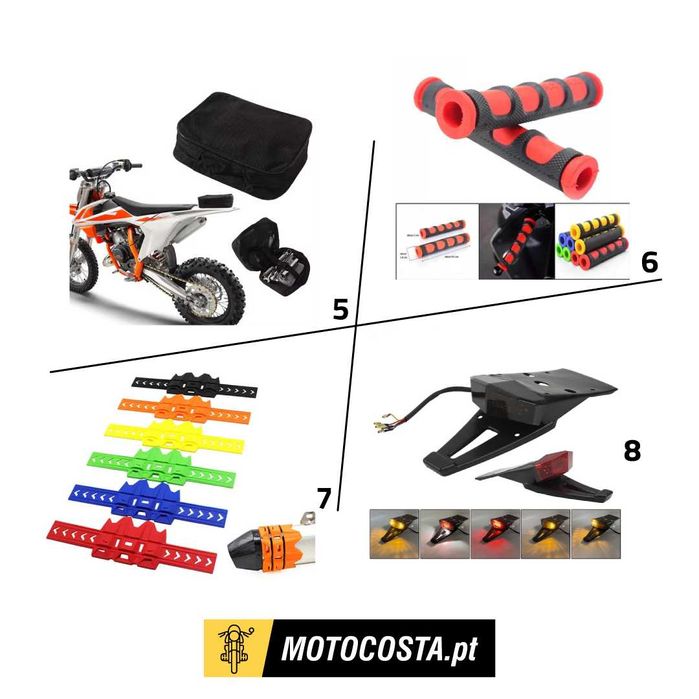 Enduro Motocross - Proteções, Farolins LED, Rabetas, Capas - MOTOCOSTA