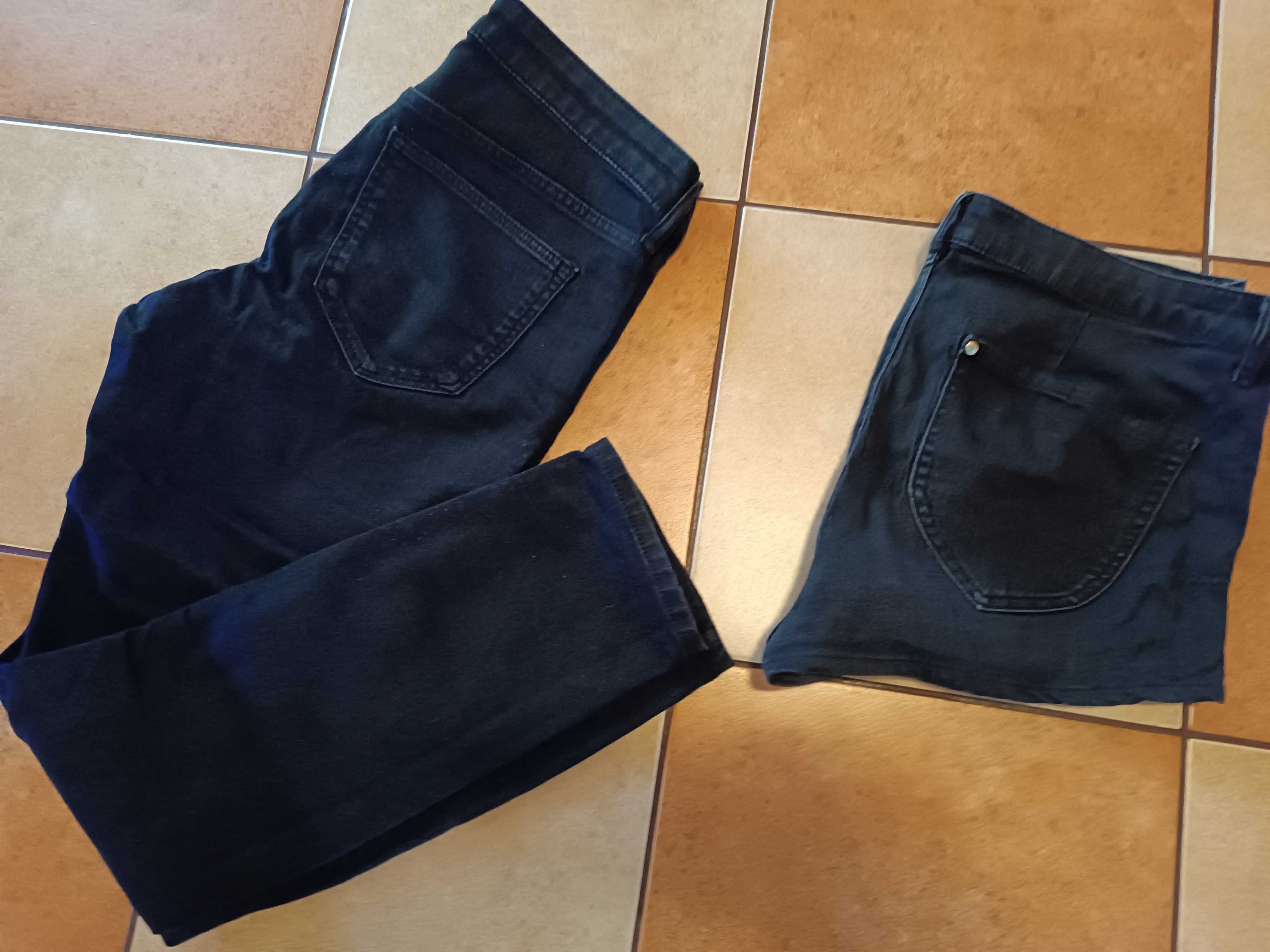 Spodnie jeansowe skinny, spodenki czarne rozmiar 28-29