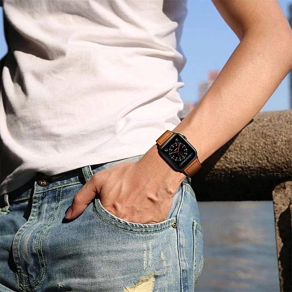 Pasek Skórzany Leatherfit do Apple Watch 2 / 3 / 4 / 5 / 6 / SE (42/44
