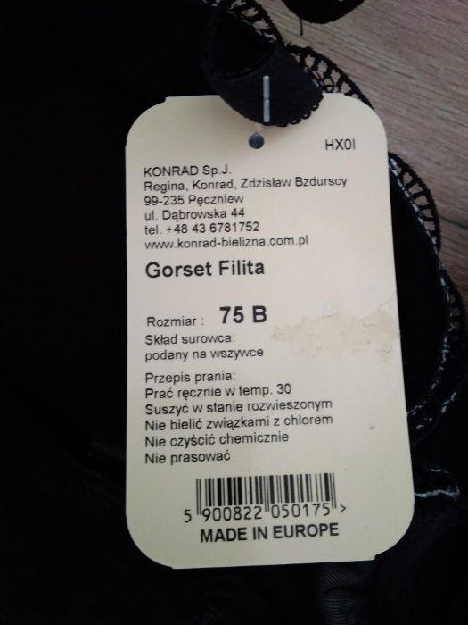 NOWY Gorset Filita 75B, biustonosz Push Up Konrad walentynki prezent