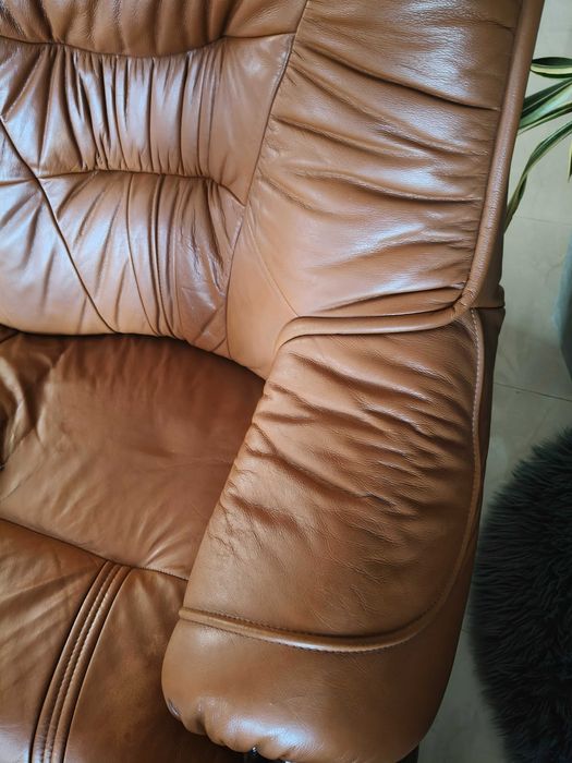 Kanapa skórzana sofa z funkcją spania