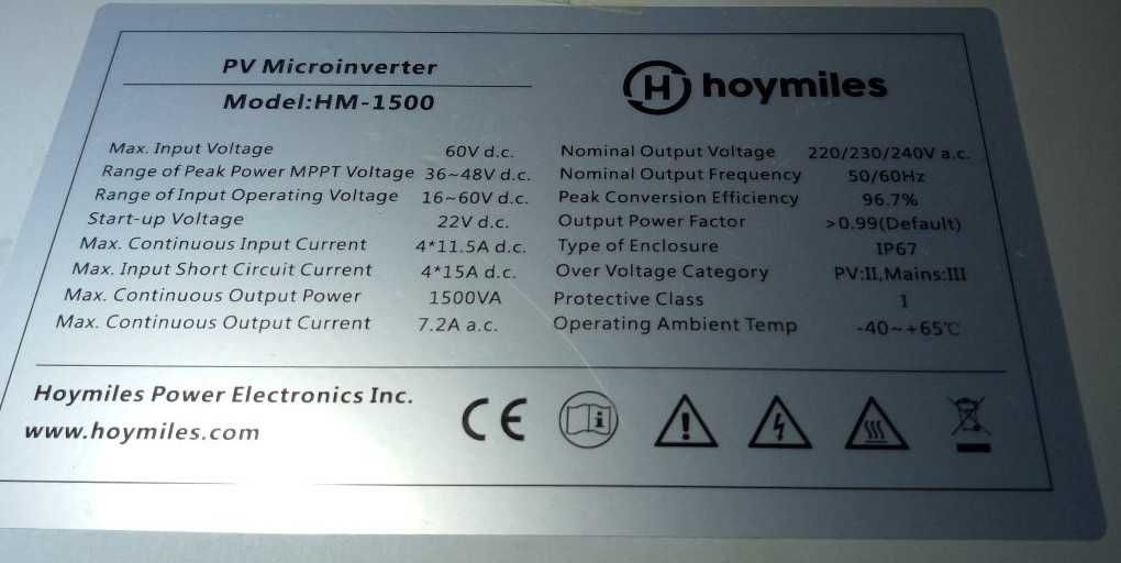 Hoymiles HM-1500 mikroinwerter fotowoltaiczny do paneli słonecznych