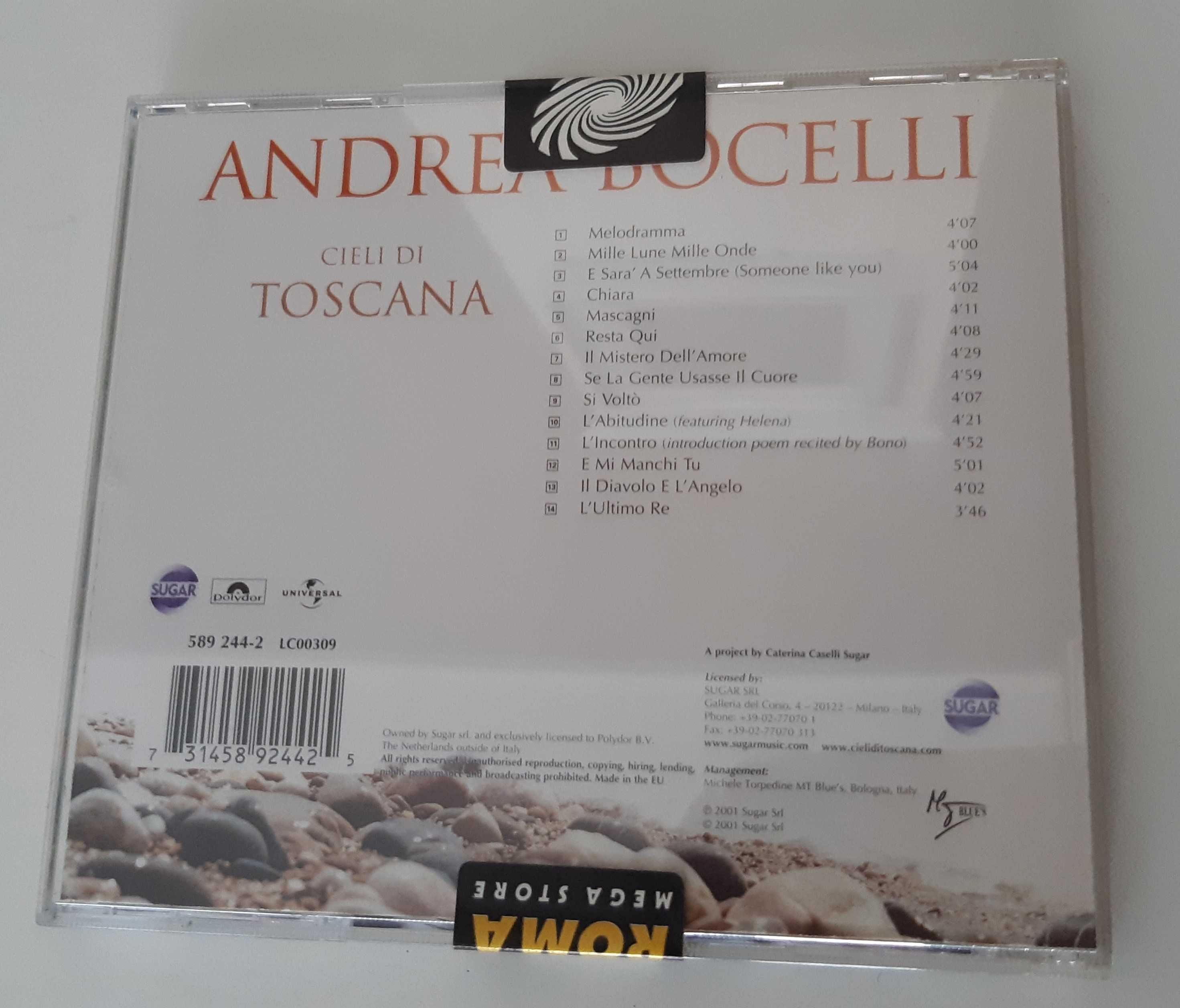 CD Original Novo Selado Andrea Bocelli Cieli di Toscana