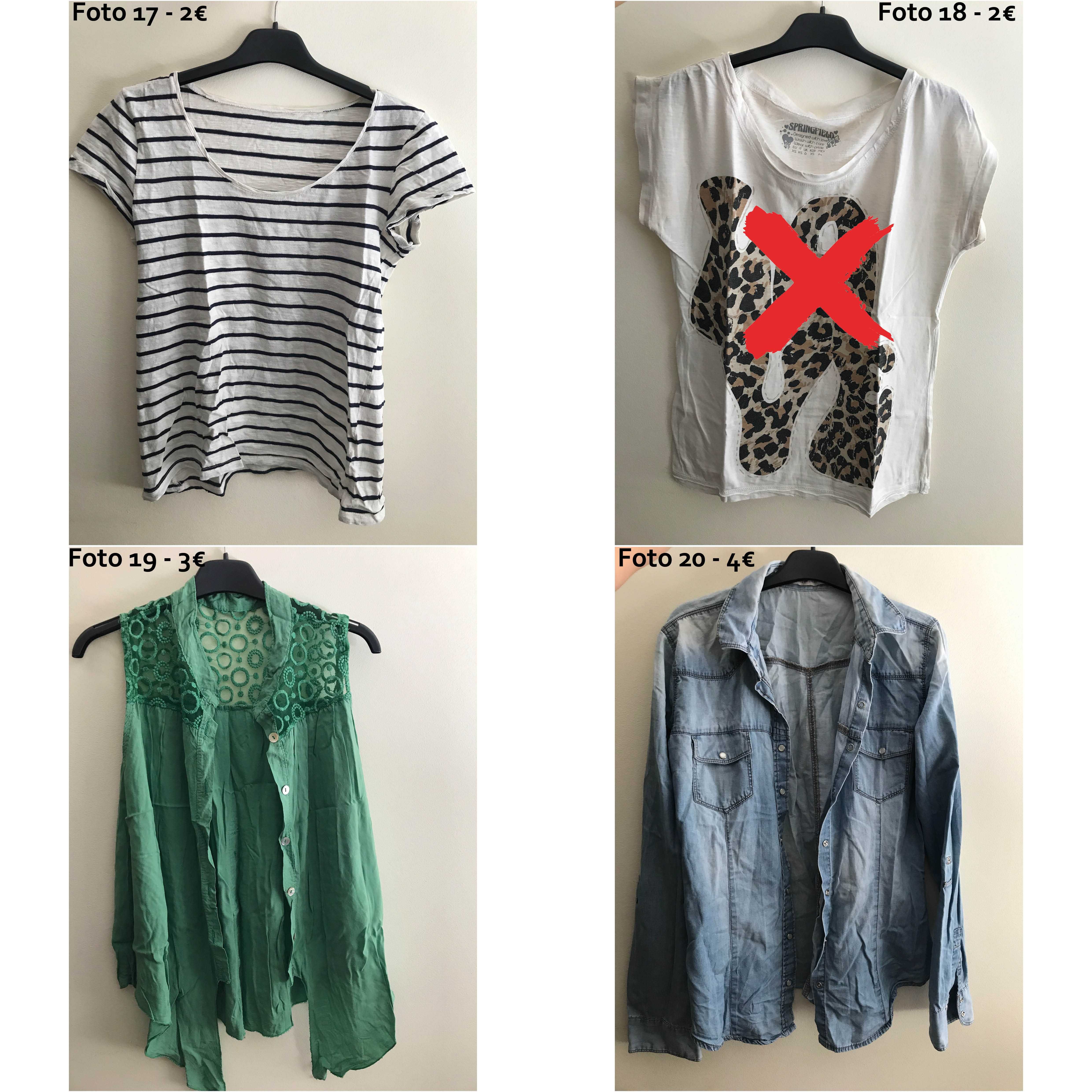 Roupa - (camisola, blusas, camisas) a partir de 2€