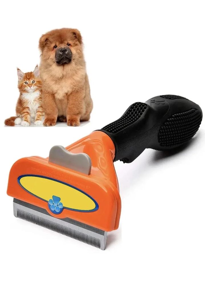 Фурминатор щетка расческа с кнопкой для чистки шерсти кошек и собак