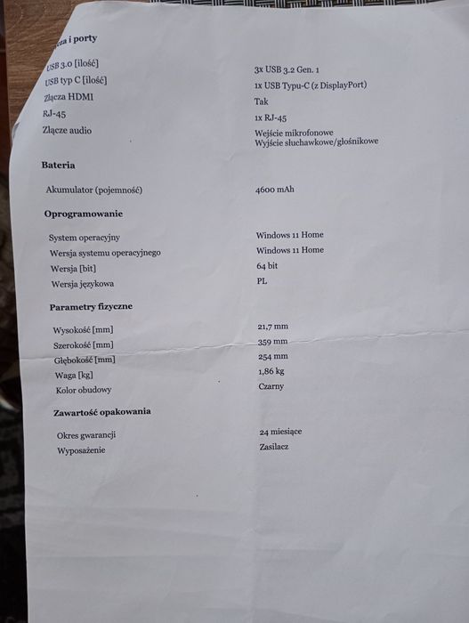 Laptop gamingowy do grania, bardzo wydajny, energooszczędny, nowy