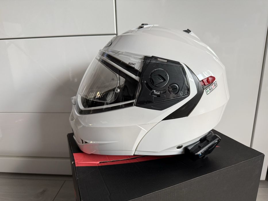 Kask szczękowy Caberg Duke II white metal rozmiar M plus intercom