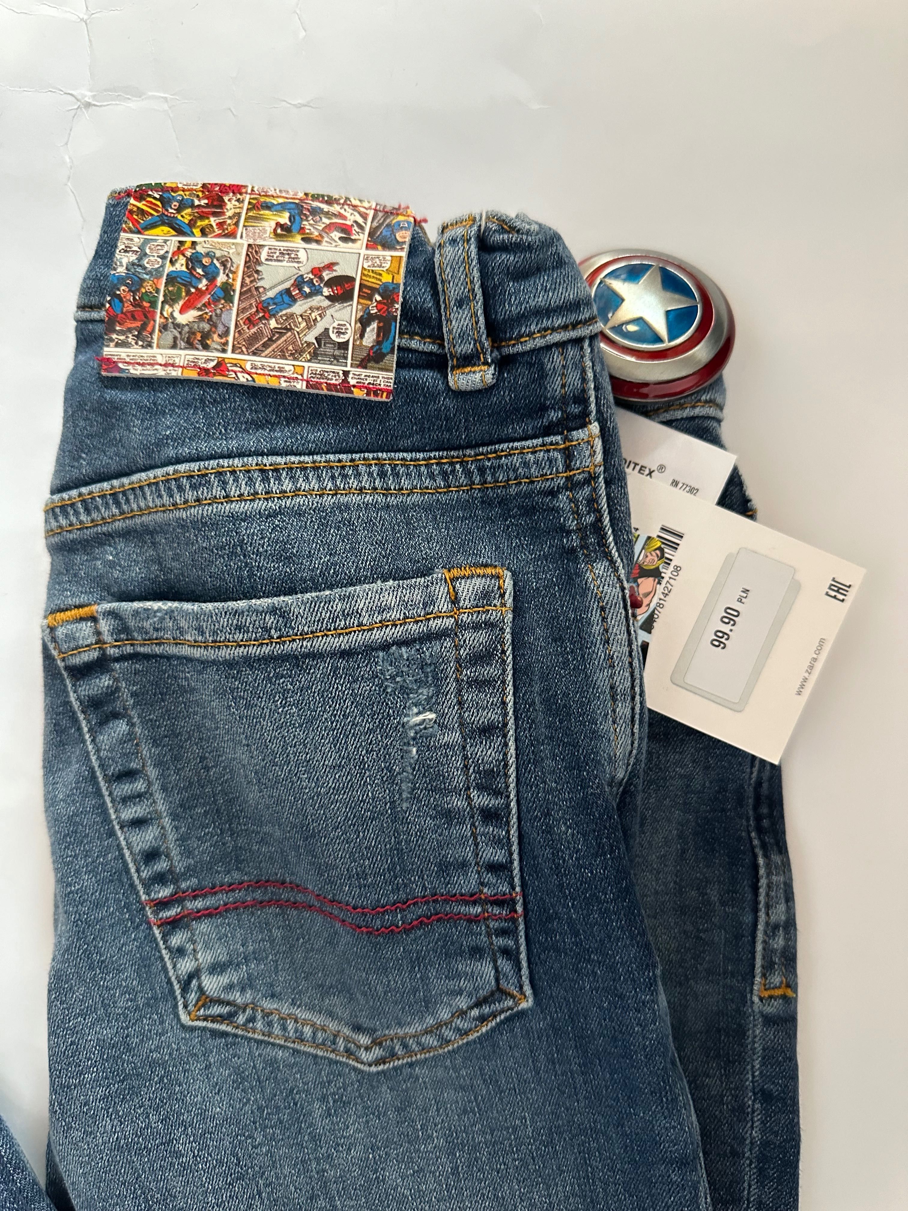 Zara jeansy Captain America breloczek 140 nowe