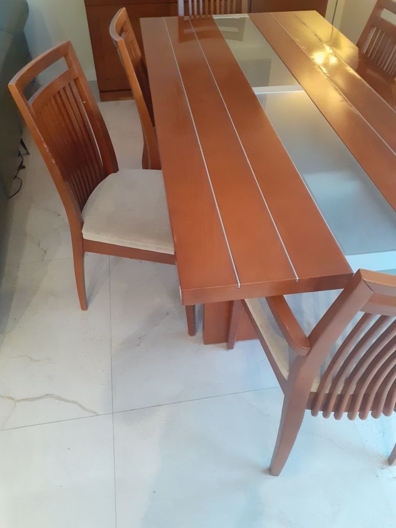 Klose zestaw mebli stołowych : komoda + stół + 6 krzeseł