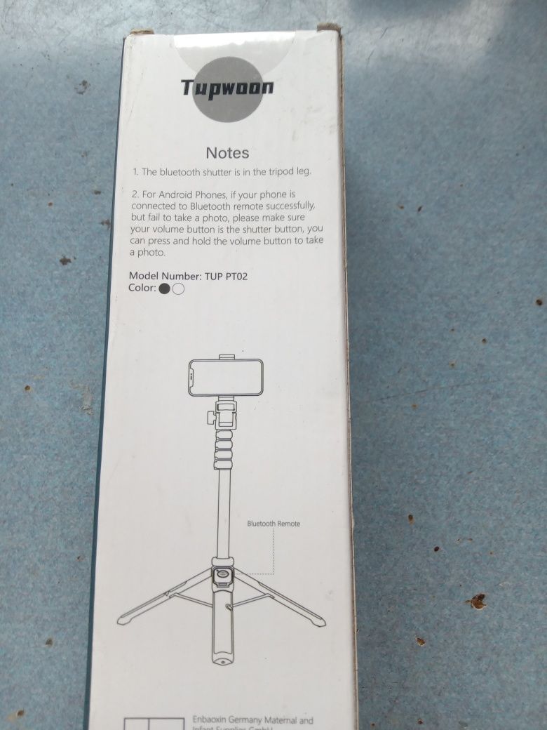 Selfie-stick, statyw na telefon TUPWOON TUP-PT02 czarny, pilot