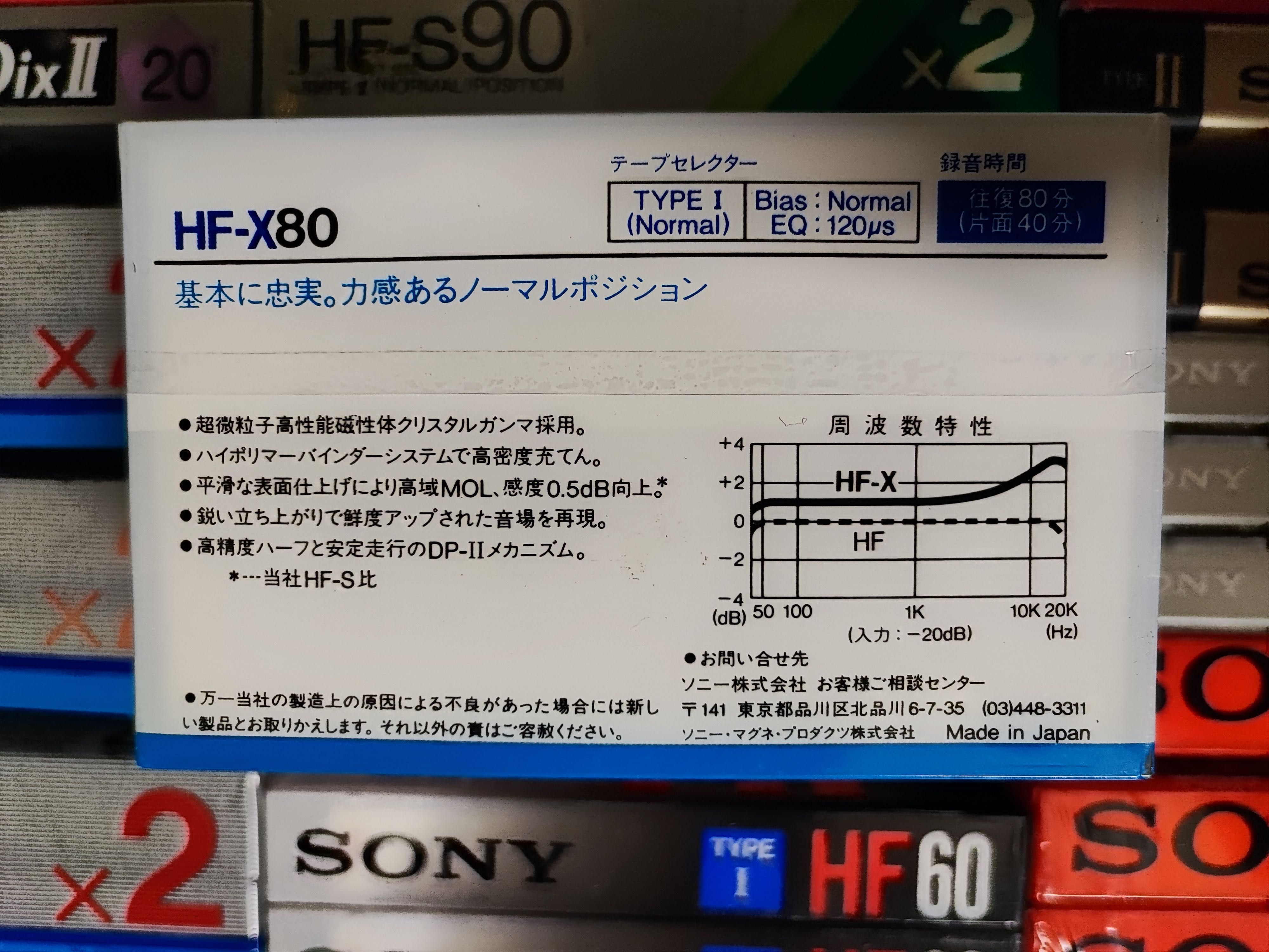 Cassette Sony HF-X C80