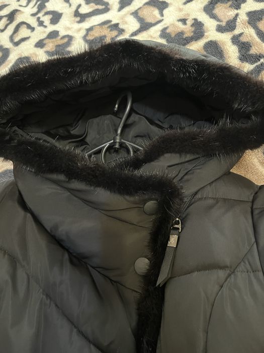 Пальто зима с натуральною норкою під пояс