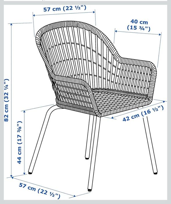 Rattanowe krzesło / fotel Ikea Nilsowe