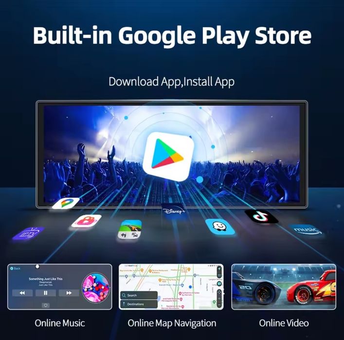Android auto/навігатор (реєстратор на дві камери) 4/64Gb 1920/720p