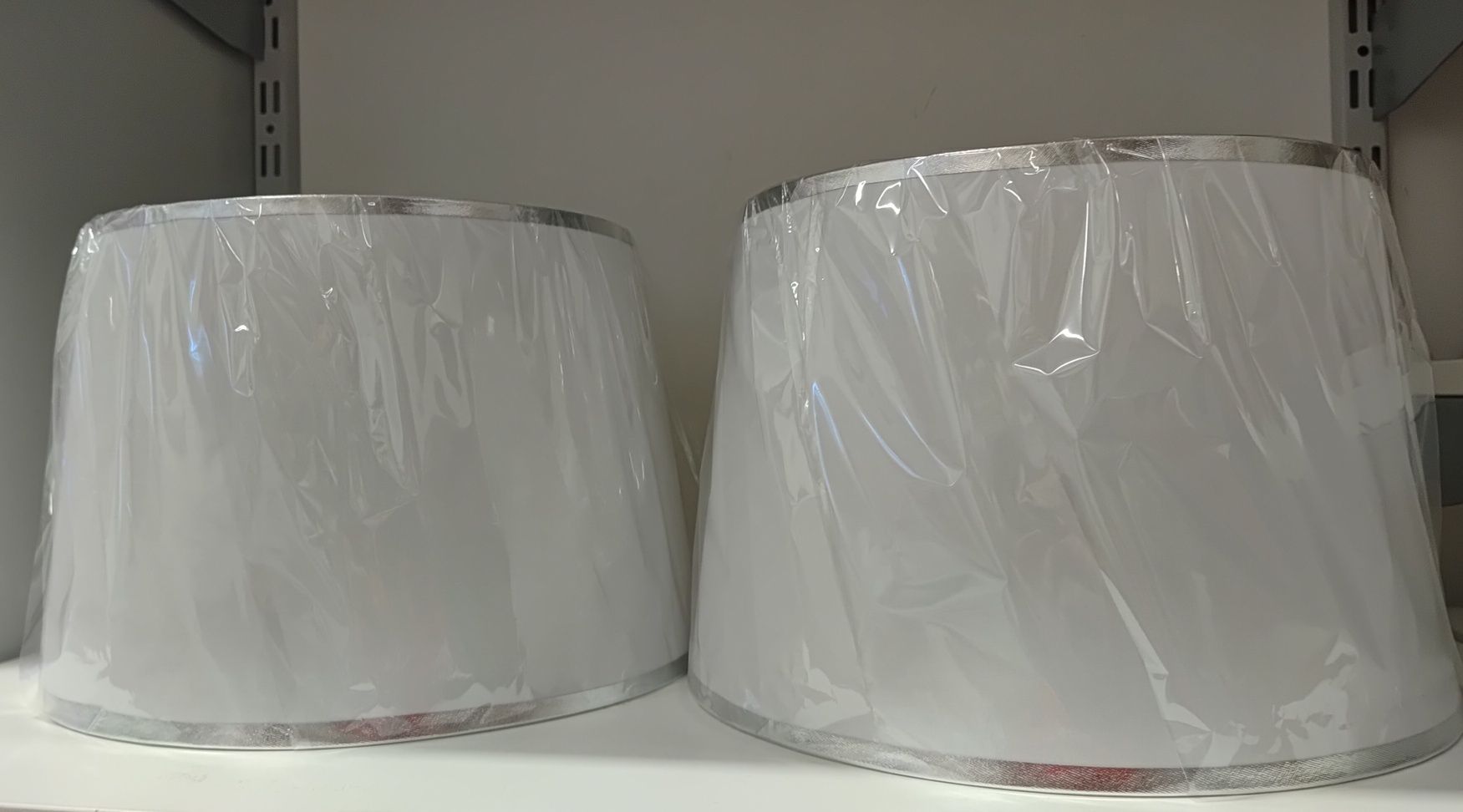 Zestaw kloszy abażurów do lamp duży gwint biało srebrne
