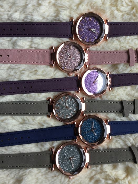damski zegarek Nowy  Fioletowy brokatowy odbiór lub wysyłka
