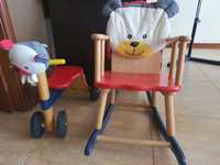 Conjunto cadeira e triciclo madeira i'm toy