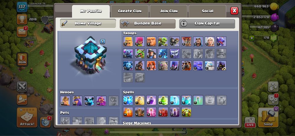 Продається акаунт клеш оф кленс