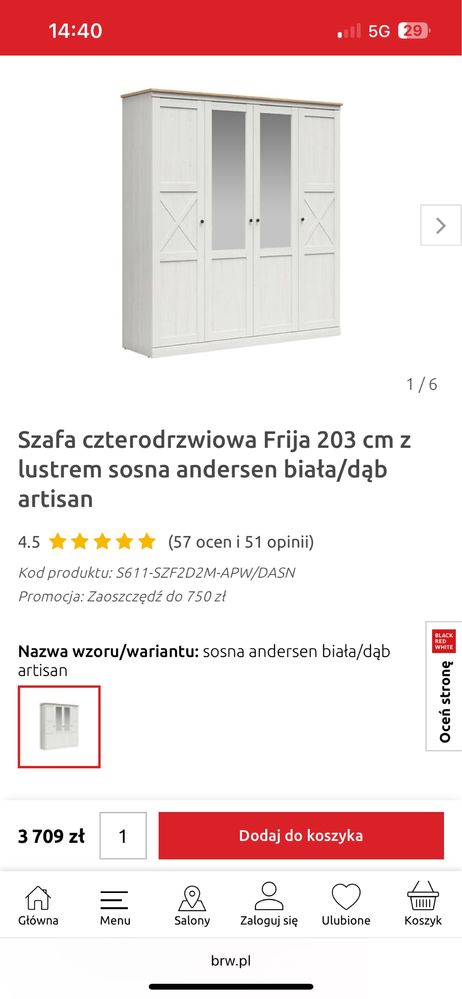 Szafa czterodrzwiowa - Black Red White