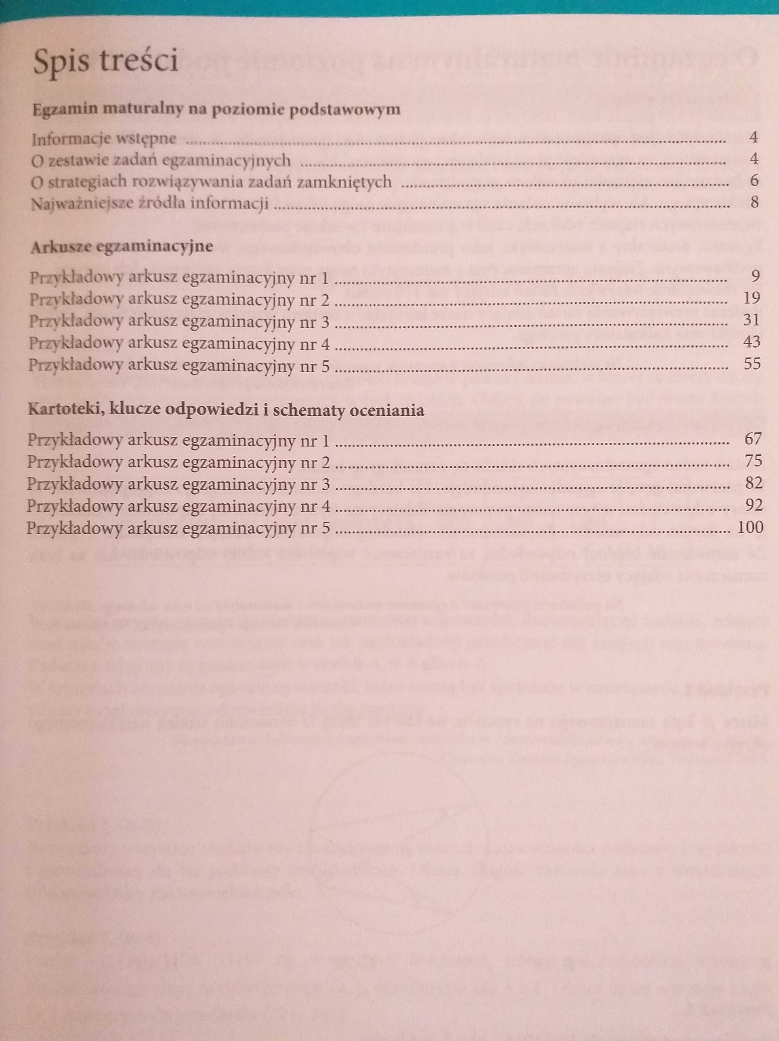 Matematyka. Poziom podstawowy. Matura. Opis Arkusze Odpowiedzi