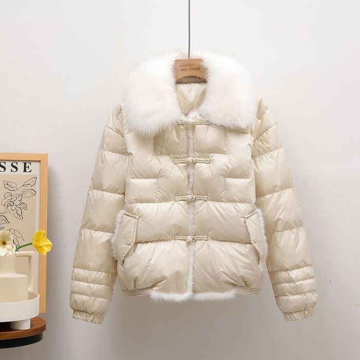 Куртка - пуховик на утином пуху с норковой отделкой