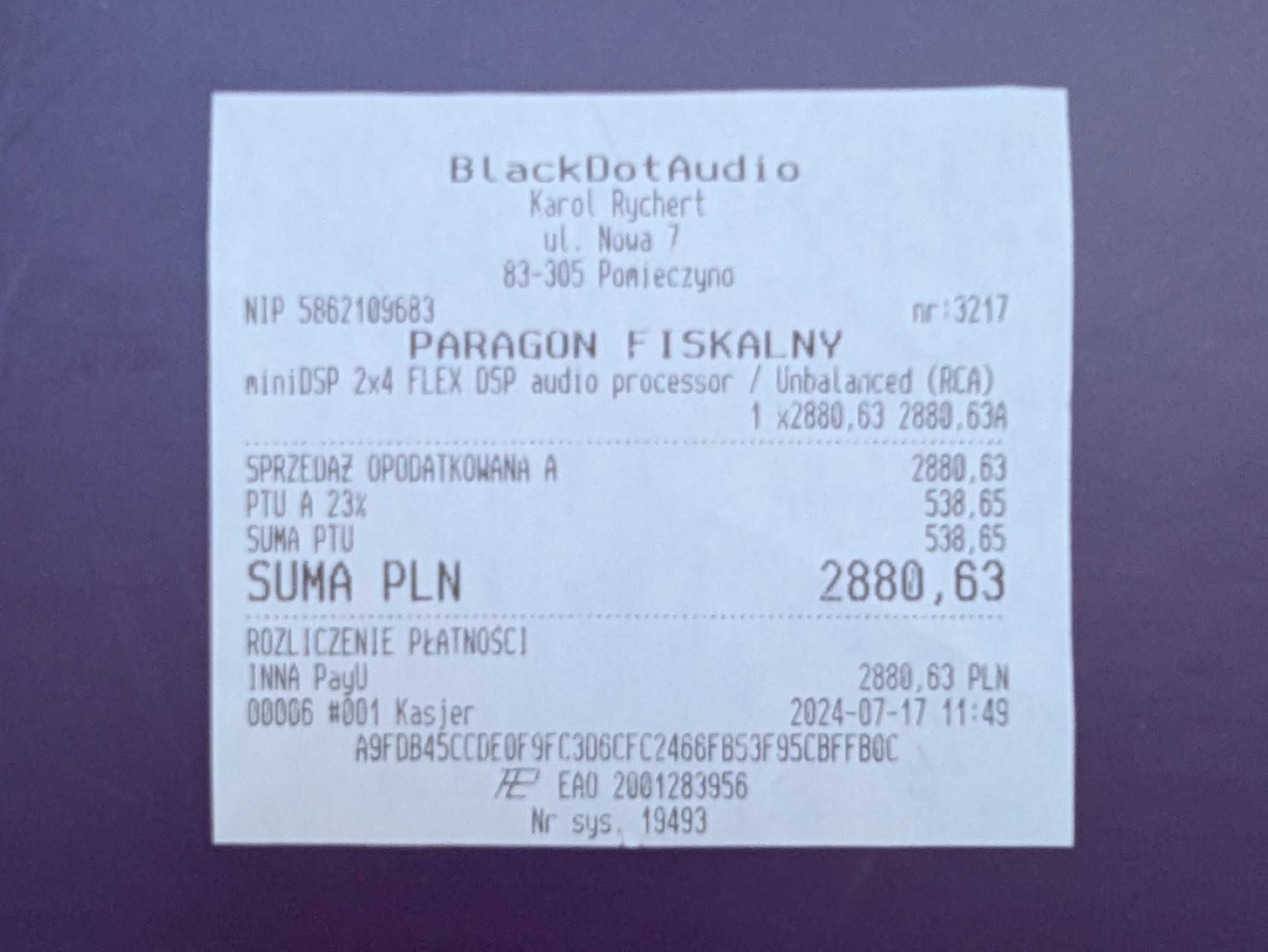 miniDSP Flex z Dirac Live (możliwa zamiana)