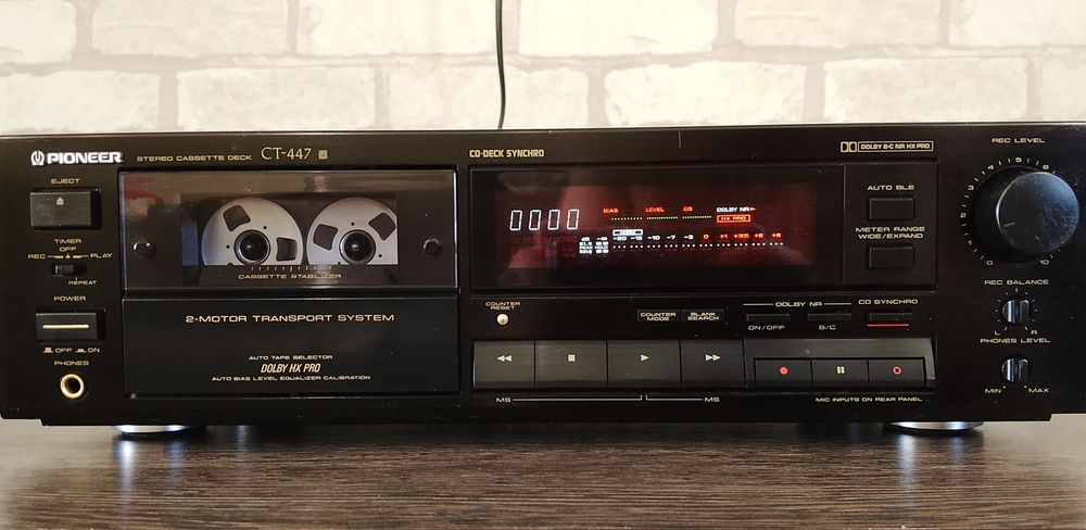 PIONEER CT-447 Stereo Cassette Deck 1990-91
