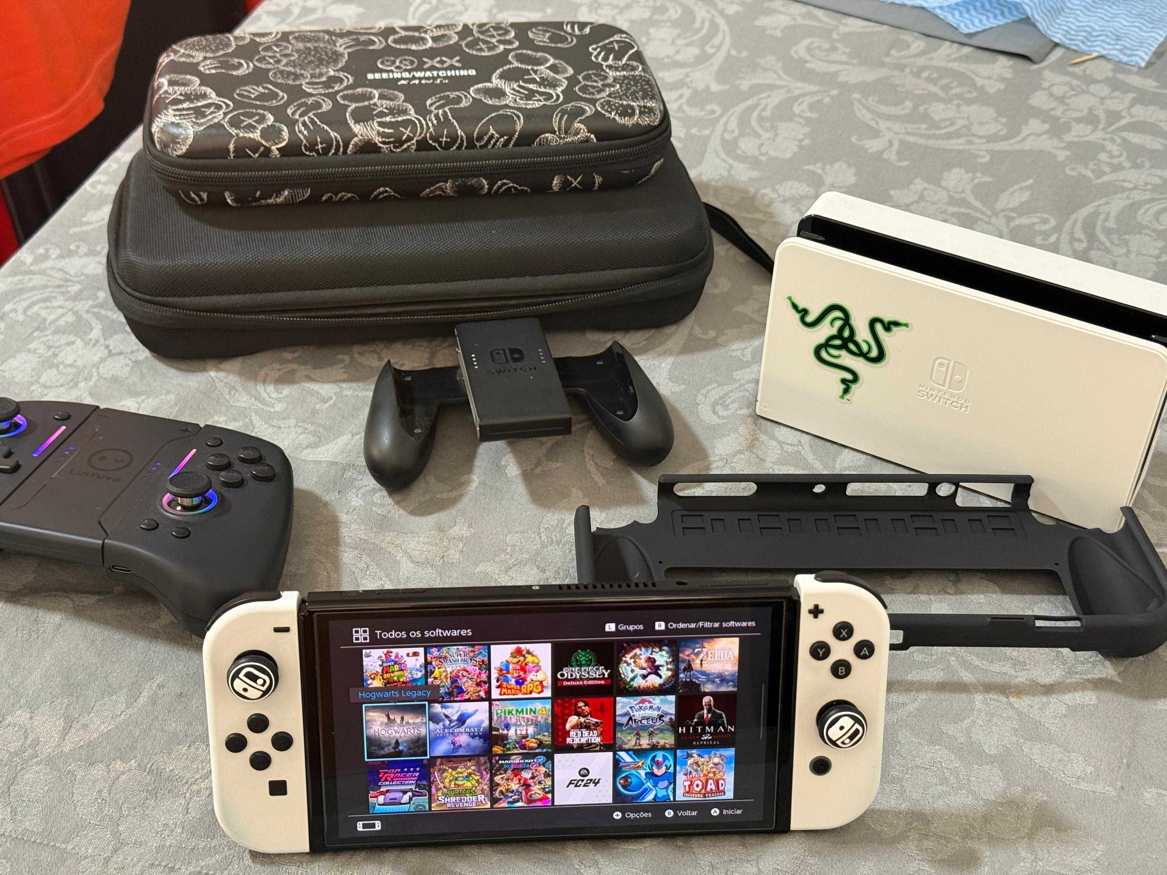 Nintendo Switch OLED - DESBLOQUEADO -  Cartão 512GB + Acessórios