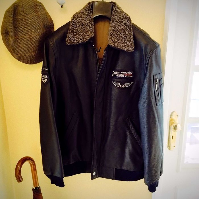 Blusão em couro estilo piloto aviador Peter Fitch