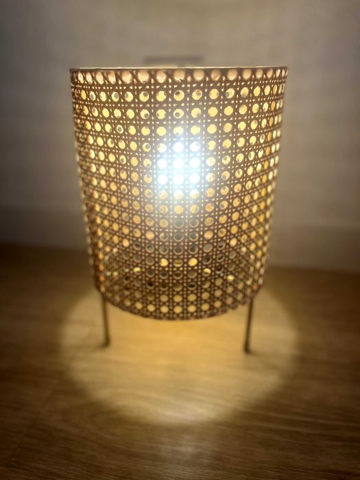 Conjunto de 2 candeeiros de mesa estilo rattan