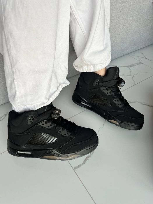 Кросівки Air Jordan 5 black retro cat | Nike | чорні