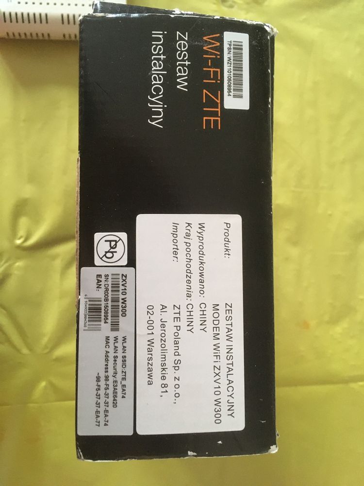 Router wifi z modemem ZTE ZXV 10 W300