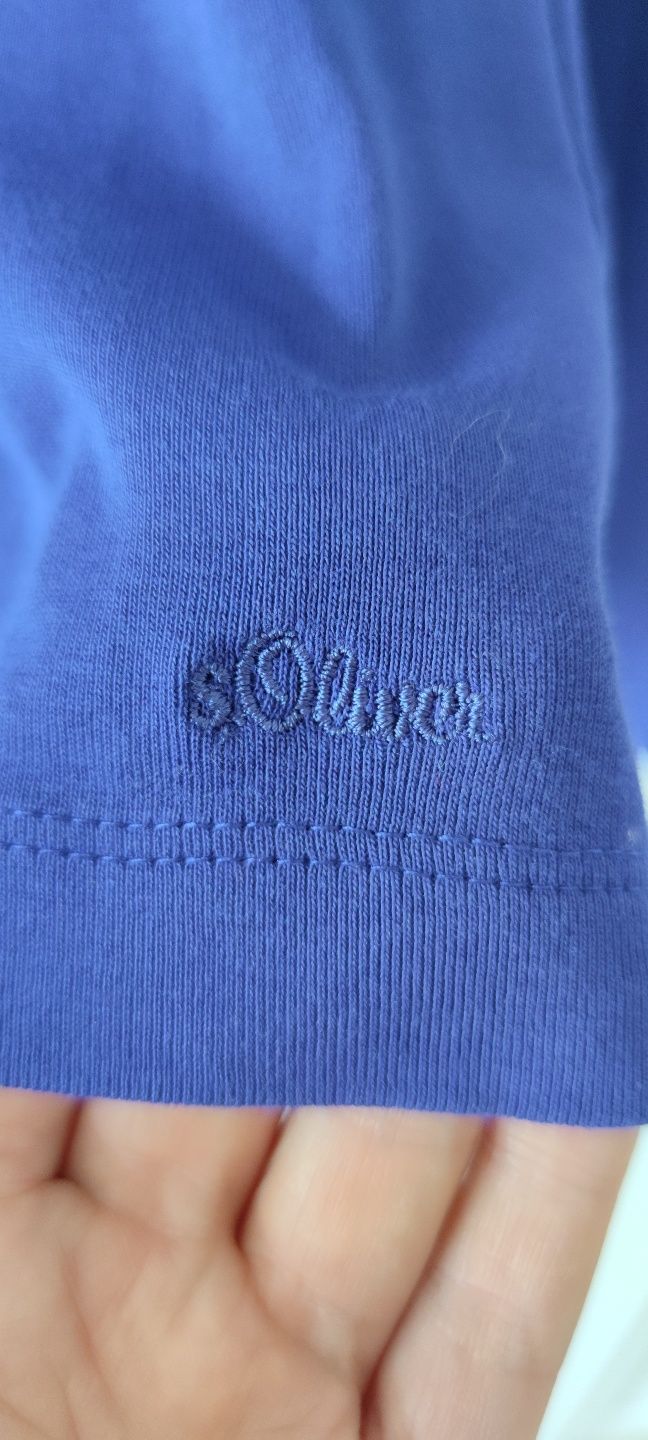 Bawełniana bluzka z długim rękawem chabrowa granatowa M 38 S.Oliver