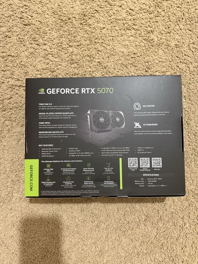 Відеокарта MSI GeForce RTX 5070 12G SHADOW 2X OC