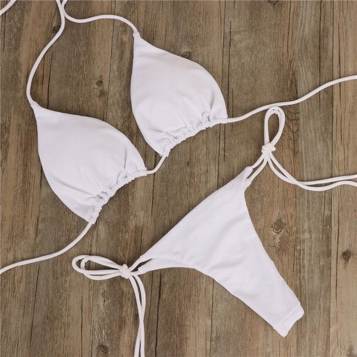 Sexy Strój Kąpielowy Wiązane Bikini Brazylijskie Stringi - S
