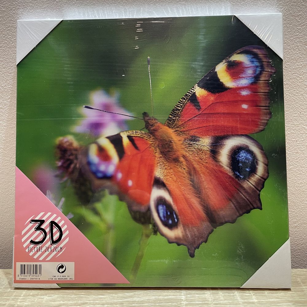 Obraz obrazek motyl 3D 28x28 cm NOWY w folii