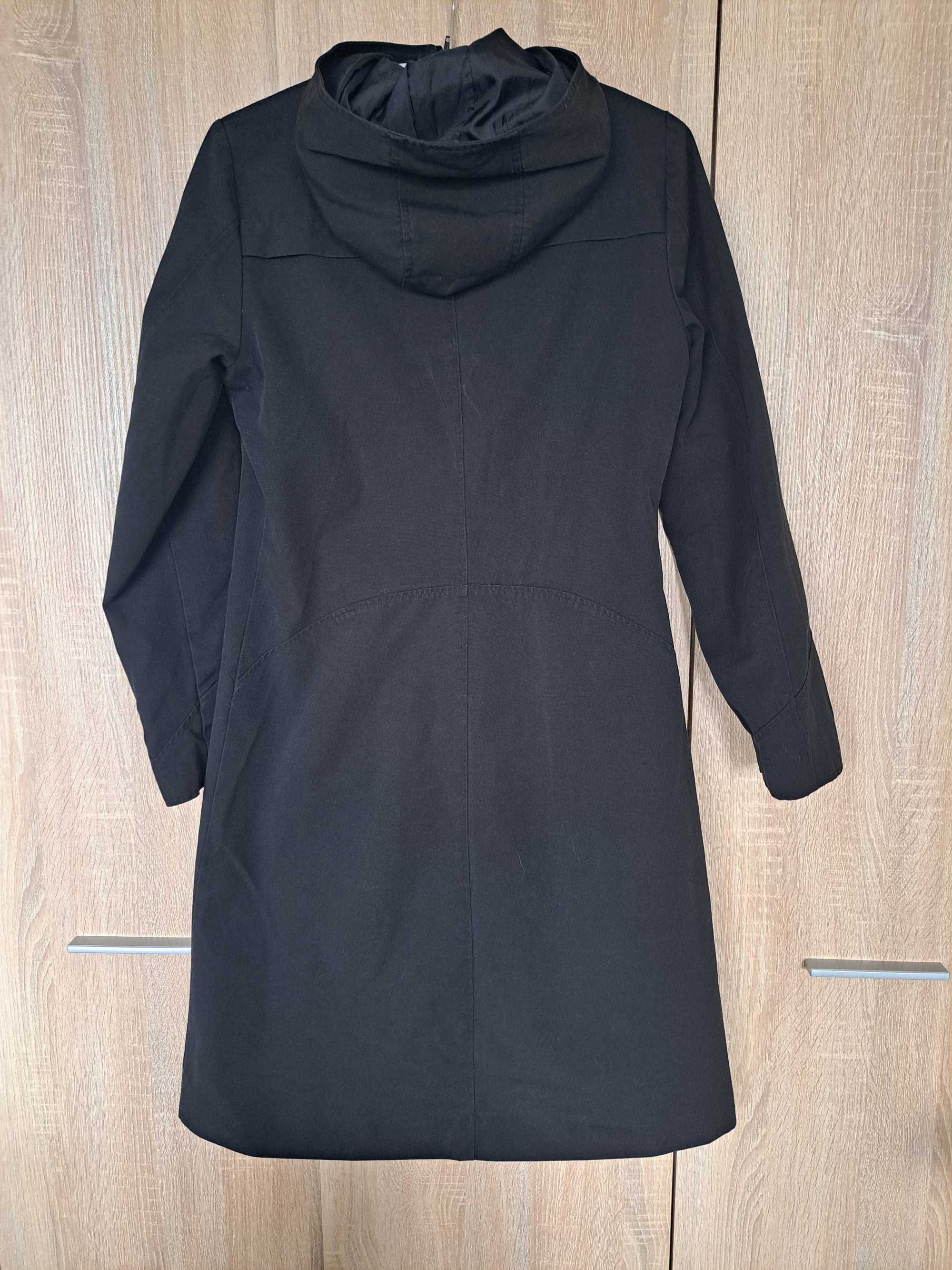 Czarny płaszcz damski H&M r. S/M