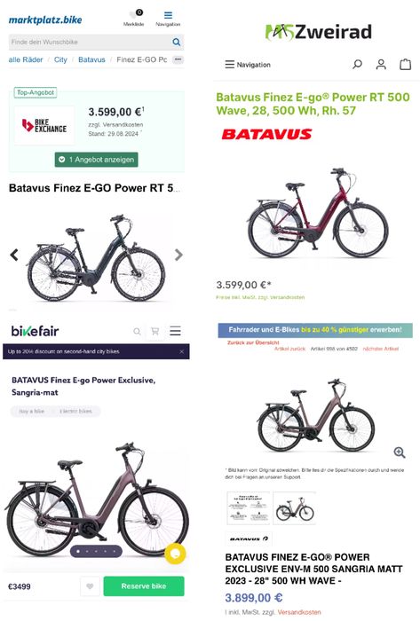 Электровелосипед 2023 год, BATAVUS Finez E-go Exclusive BOSHPower 500