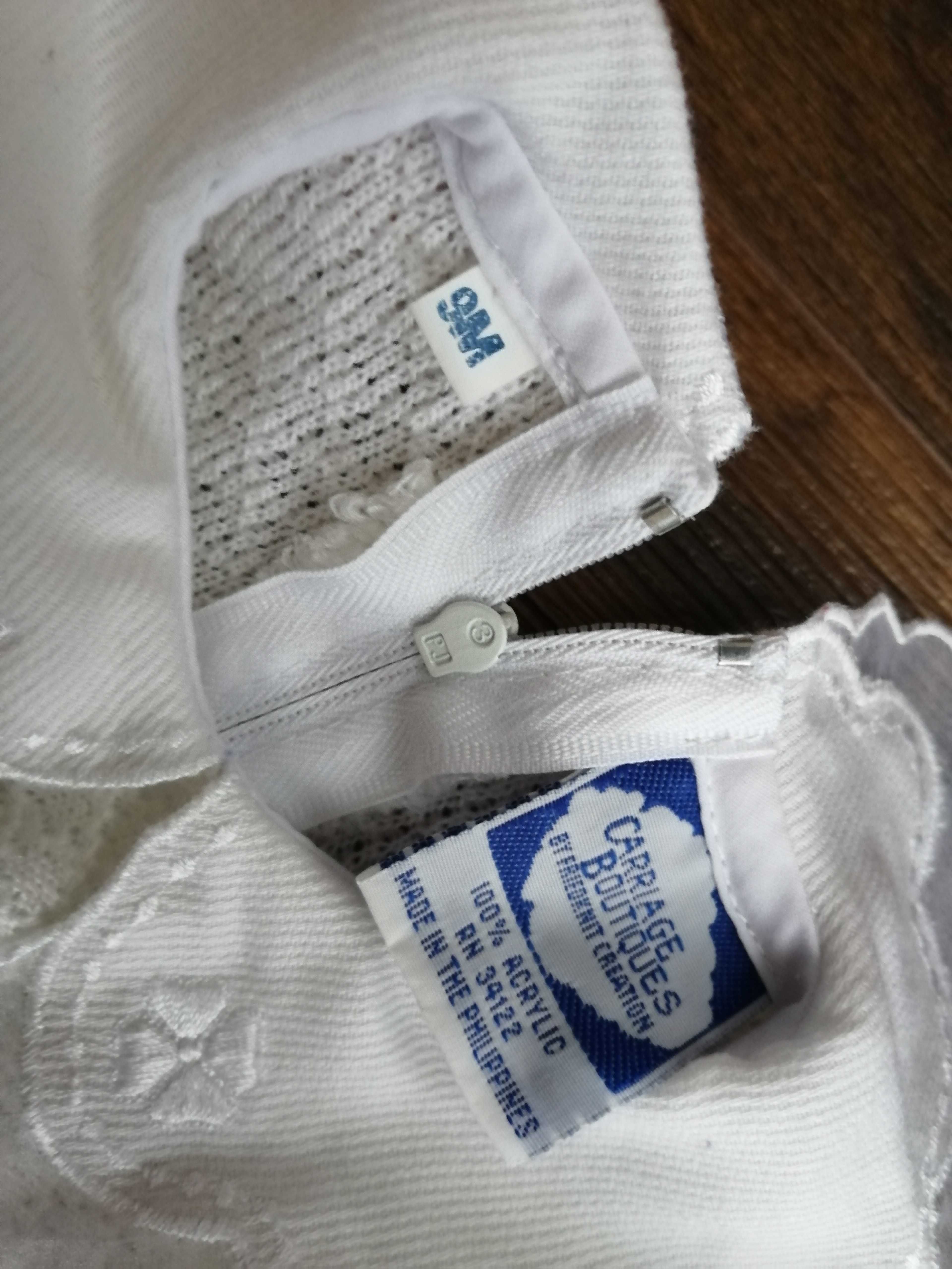 Białe ubranko pajacyk 9 miesięcy chrzest