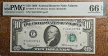 10 Dollar 1969 USA Federal Reserve Note PMG 66 EPQ