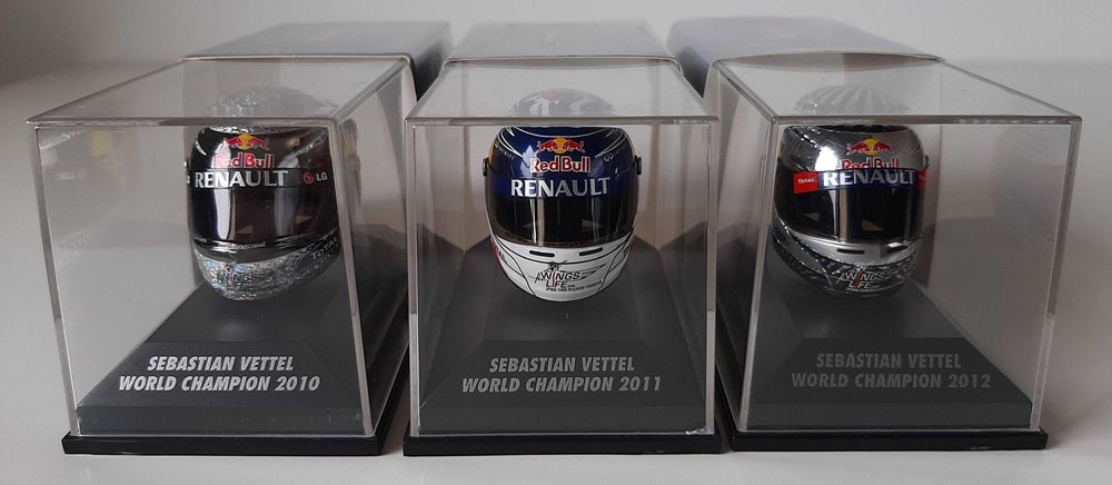Sebastian Vettel capacetes F1 Minichamps 1:8