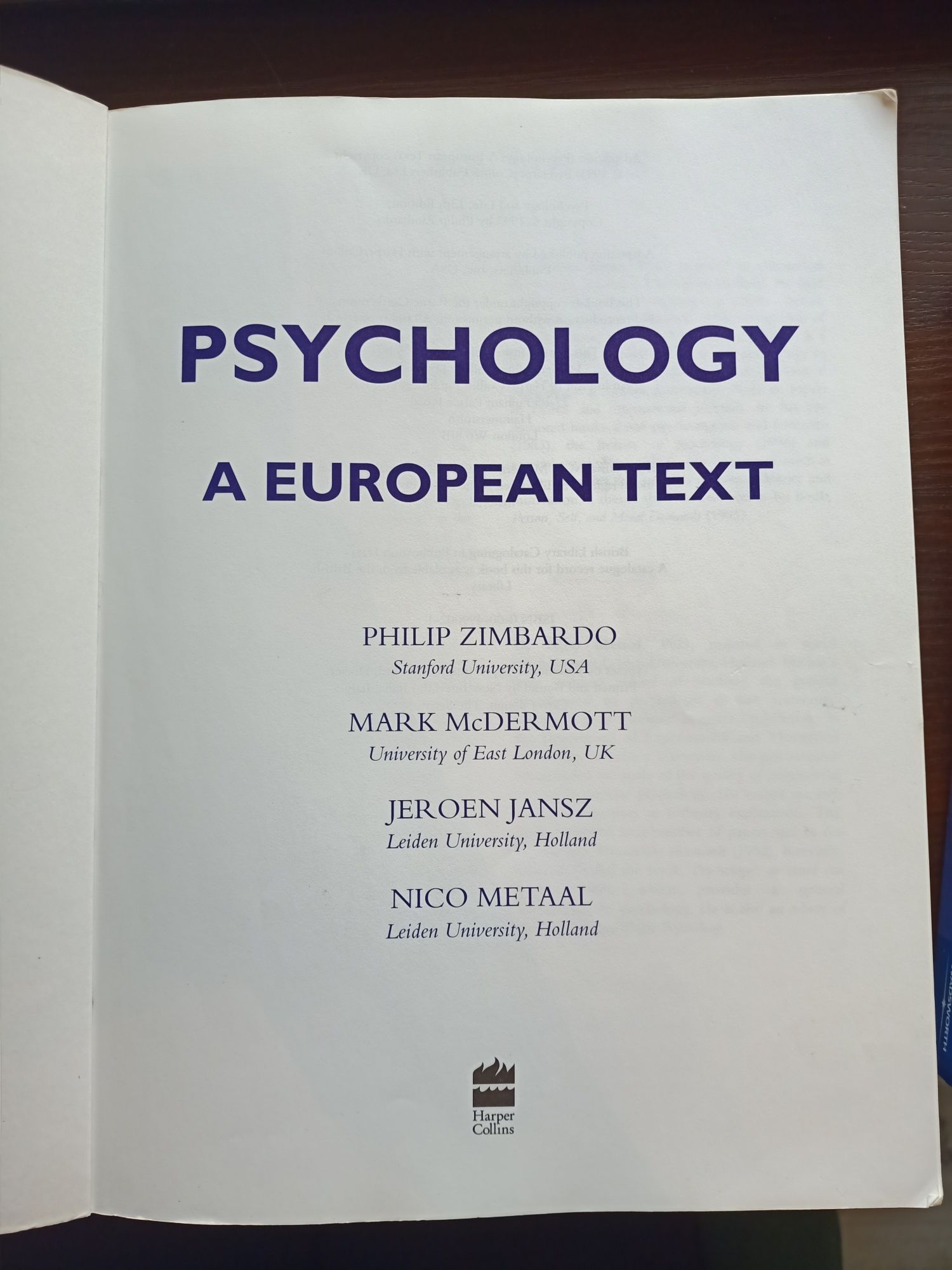 Psychology A European Text