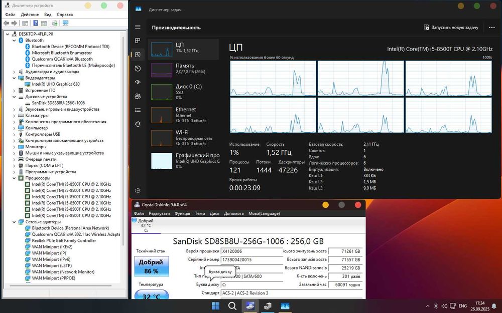 Микро Dell OptiPlex 3060 i5-8500T 8Gb 256GB SSD Wi-Fi WIN11 компьютер