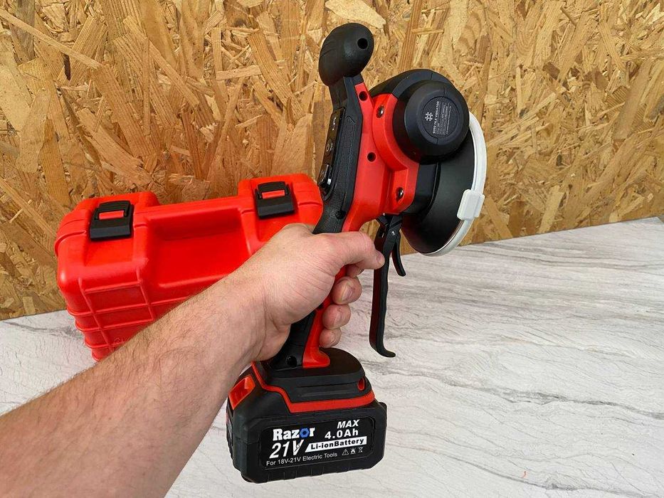 123 мм Віброприсоска Shijing 9393 + Акб 4.0Ah Біла гума з регулюванням