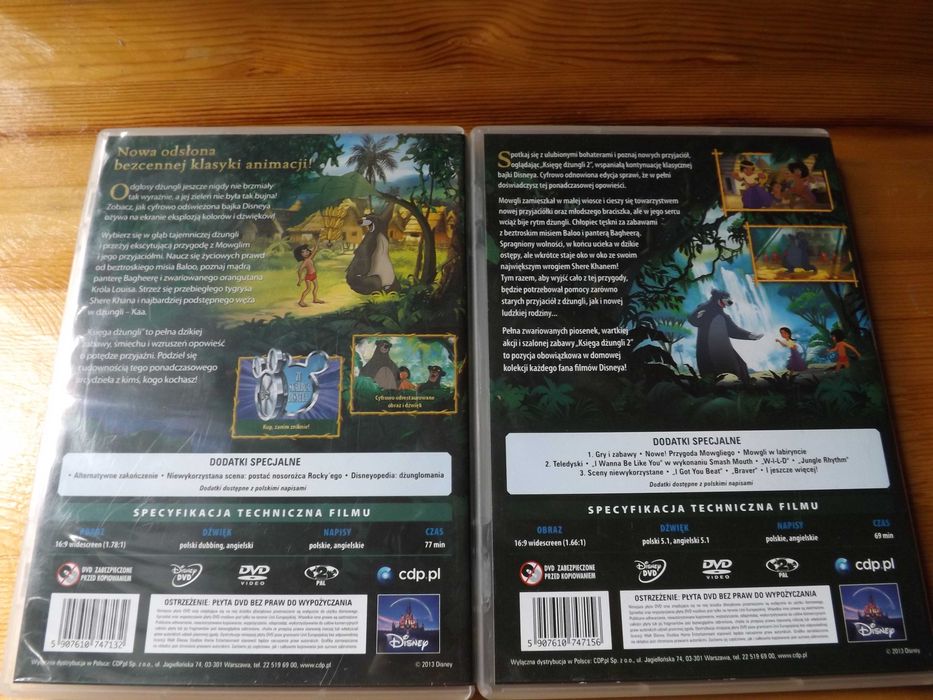 Księga Dżungli 1,2 Disney bajka dvd filmy