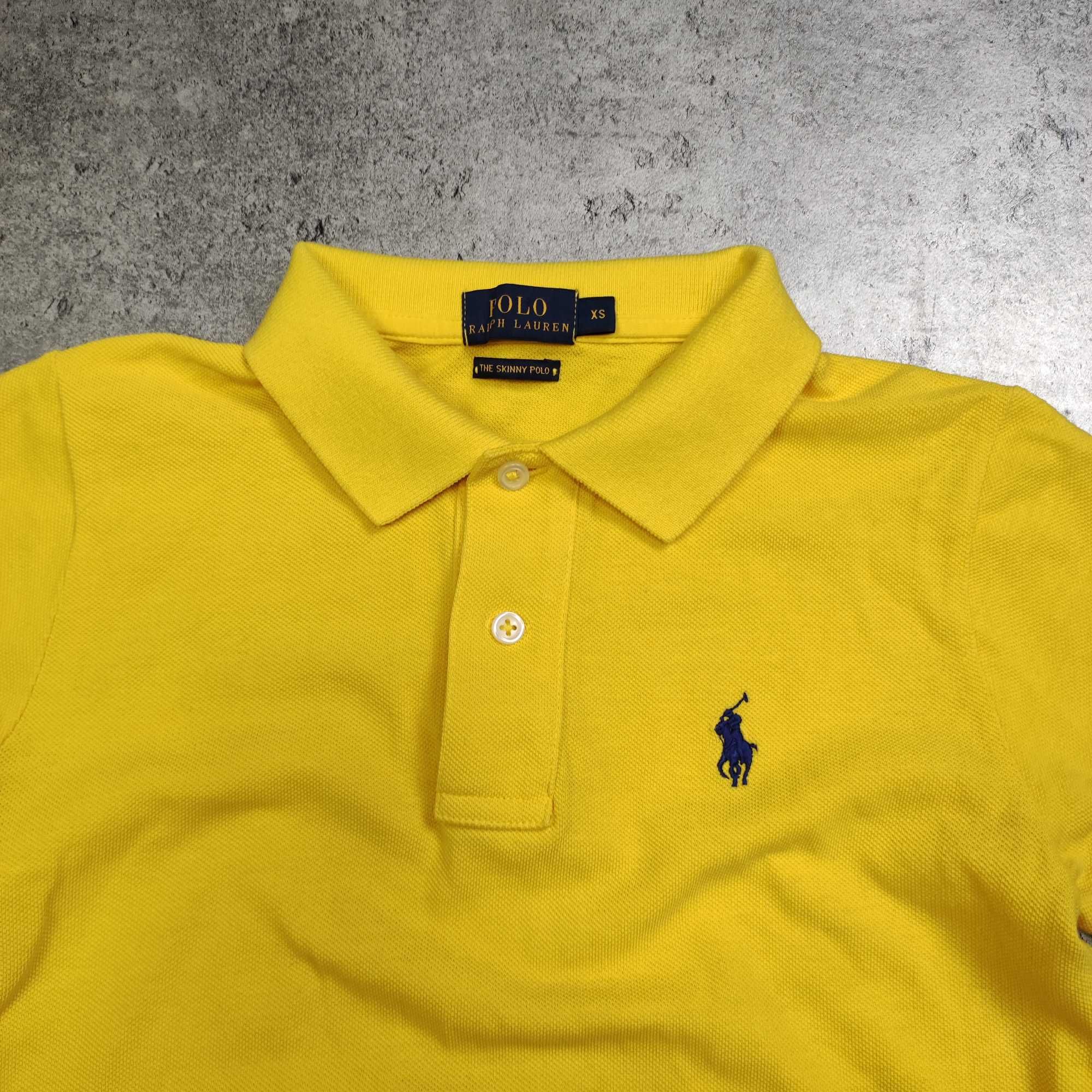 DAMSKA PREMIUM Koszulka Bawełna Skinny Polo Ralph Lauren Taliowana RL
