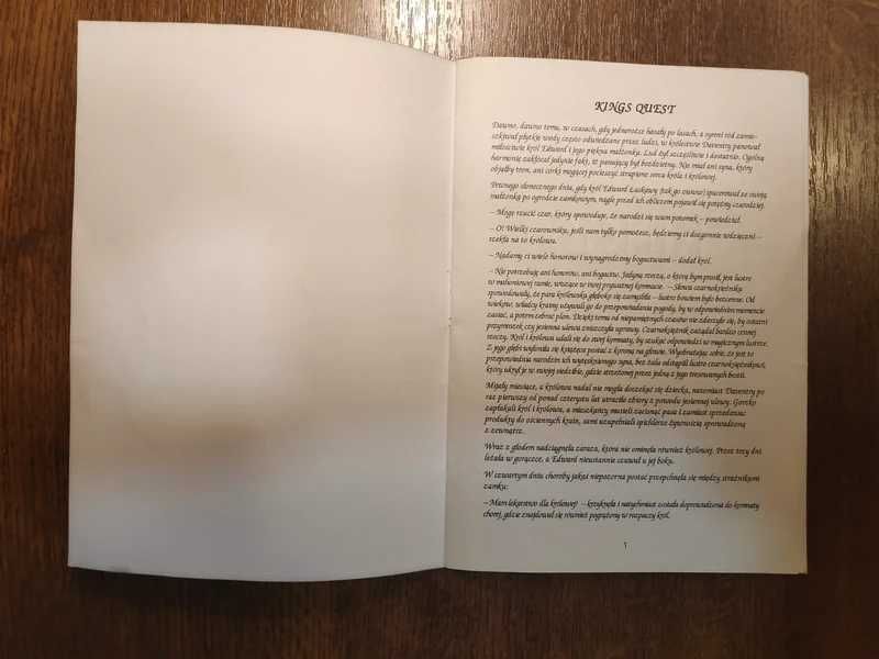 Instrukcja do gry Kings Quest 1 PC Kolekcjonerska retro 1984