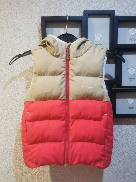 Bezrękawnik z kapturem ciepły gruby 98-104